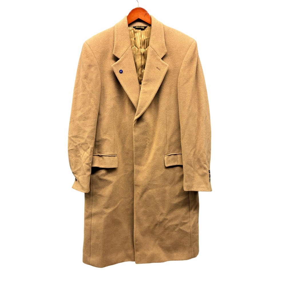 Mario Valente Overcoat Men's 40L Camel Tan Italy Classic Dress Coat